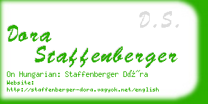 dora staffenberger business card